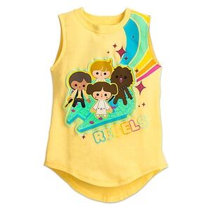 DISNEY Star Wars Cuties Tank Tee for Girls Yellow Size XL